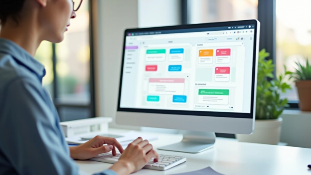 Application de gestion de projets avec des cartes de tâches colorées organisées en colonnes kanban