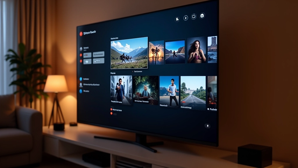 Plateforme de streaming vidéo montrant des cartes de contenu avec images de couverture et métadonnées